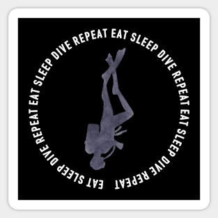 eat sleep dive repeat Sticker